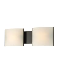 Alico Lighting BV712-10-45 Vanity, Oil Rubbed Bronze Finish with White Opal Glass Shades