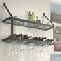 Wine Rack, New, Steel Construction (Black/Chrome) (24 1/2" H x 35" W x 8 1/2" D)