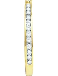 10KT Yellow Gold 0.50 CTW Diamond Fashion Hoops