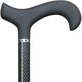 Men Soft Touch Derby Cane Black Triple Wound Carbon Fiber Shaft, Black Handle -Affordable Gift for your Loved One! Item #DHAR-75008