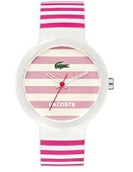 Lacoste GOA Striped Dial Pink and White Strap Unisex Watch 2020001