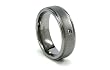 Titanium Ring with CZ Satin Center High Polish Band 7mm Titanium Ring with CZ Satin Center High Polish Band 7mm