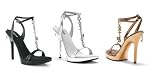 Penthouse Women's PH502-JOEY, 5" Unit with 3/4" Platform. Rhinestone Key T-Strap Sandal.