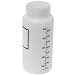 Vestil BTL-W-16-LBL Wide-Mouth Low Density Polyethylene (LDPE) Graduated Plastic Bottle with Label and Natural Standard Cap, 16 oz Capacity, Translucent