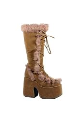 5 Inch Heel Imitation Suede Fur Trimmed Knee Boot Women'S Size Shoe