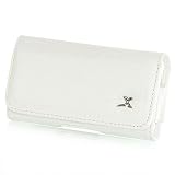LEATHER HORIZONTAL POUCH CASE WITH BELT LOOP AND BELT CLIP FOR APPLE: iPhone TOUCH(1,2,3) IPHONE 3G, 3G S SAMSUNG: OMNIA SGH-i607 BLACKJACK i617 BLACKJACK II ACE i325 A827 M800 INSTINCT Omnia i910 MOTOROLA: Q9m Q9c Q Q9h BLACKBERRY: 8300 8830 8800 BOLD 9000 STORM 9530 HTC: Excalibur Dash S620 / WHITE ZEBRA