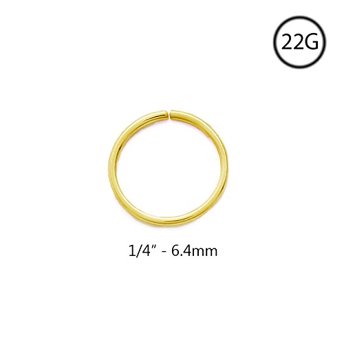14KT Yellow Gold Seamless Continuous Nose Hoop Ring 1/4