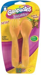 Gerber Graduates Tossables BPA Free Disposable Utensils, 12 Count, Colors May Vary