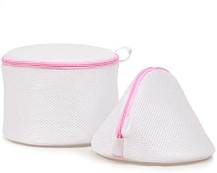 2pcs Women Underwear Bra Washing Laundry Mesh Wash Basket Bag White