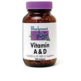 Vitamin A & D 25 000/1000 By Bluebonnet - 100 Softgels