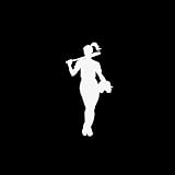 Softball Woman Window Decal Sticker White 6"