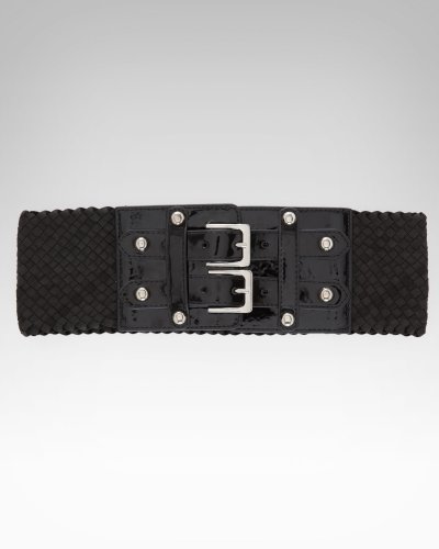 Bebe Woven Stretch Corset Belt Black Size Petite-Small womens belts fashion