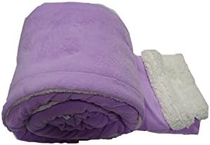 Queen Blanket Sumptuously Soft Plush Faux Fur Borrego Reversible Winter Blankets Throw Bedspread (Light Purple)