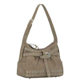 Faux Leather Hobo Handbag - Bandana