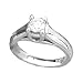 14K White Gold .50 CT Fancy Set Diamond Solitaire Ring