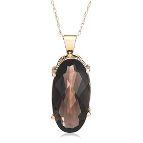 10k Yellow Gold Smoky Quartz Pendant by Amazon.com Collection