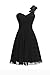 Deardresses Women's One-shoulder Chiffon Short Bridesmaid Prom Dress