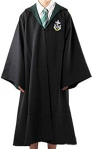 Harry Potter Slytherin House Robe Dress Costume Cloak with One Free Tattoo