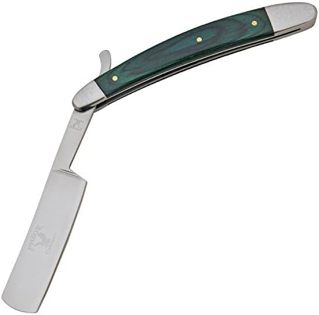 Classic Style Straight Razor Green Wood Handle 9.75 Inches
