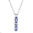 Necklace With 0.87ctw Precious Stones - Genuine Sapphire and Tanzanites White Gold Length 18in