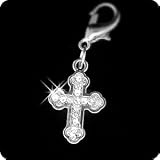 PURELYCHARMINGPetCharm/PendantwithHandsetSwarovskiCrystals-GothicCross