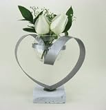 25th Anniversary Heart Centerpiece Vase - Silver 25th Anniversary Party Decoration