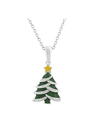 Enamel Christmas Tree Pendant Necklace