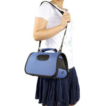 Petlife Fldng Zpprd Cage Carrier Blu Md