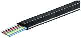 Wentronic 6 adrig Telefonflach-Kabel 100 m Spule schwarz/schwarz