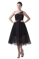 One Shoulder Mesh Evening Dress/Bridesmaid Dress/Prom Dress 