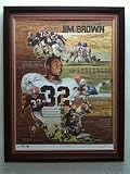 Jim Brown Cleveland Browns Autographed 30" x 24" Lithograph (Framed)