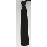 NEW SKINNY BLACK COTTON SQUARE END KNIT TIE NECKTIE