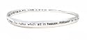 Bracelet - B161 - Bangle Style Inscribed with the Lord's Prayer ~ Our Father Who Art in Heaven Hallowed By Thy Name... ~ Silver Tone Metal