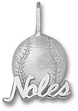 Florida State Seminoles Noles Baseball Pendant - Sterling Silver Jewelry