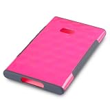 NOKIA LUMIA 900 HOT PINK DIMPLED SHELL WITH GEL SIDE GRIP, IN QUBITS RETAIL PACKAGING