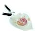 Murano Glass Pink Flower and Heart Pendant on Black Suede Thong