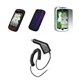 T-Mobile myTouch 3G Slide - Purple Rubberized Snap-On Cover Hard Case Cell Phone Protector + Crystal Clear Screen Protector + Rapid Car Charger for T-Mobile myTouch 3G Slide