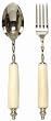Decorative Salad Servers with White Bone Handles