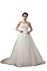 Strapless Floor Length Lace-Up Backless  Mesh Satin/Tulle Evening Dress  With a Bow(s)