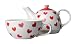 Kitchen & Housewares : Teapot & Cup with Hearts Design - Tea For One