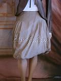 $1120 New MOSCHINO Taupe Pleated Silk Bubble Skirt 44 / 10