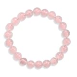 8mm Rose Quartz Bead Stretch Bracelet Unique Designer