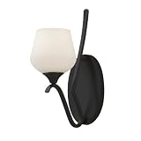 Murray Feiss WB1569BK Merritt Collection 1-Light Wall Sconce, Black Finish with Opal Etched Glass