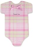 Onesie Thank-you Cards - Pink Plaid - Baby Girl