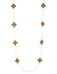 Miguel Ases Long Carnelian Flower Necklace