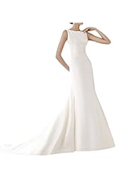 Natural   Waistline Applique Lace Backless Sleeveless Satin Sheath Evening Dress/Wedding Dress 