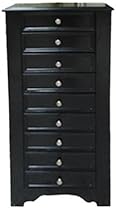 Dalton Home Collection Seven-Drawer Jewelry Armoire, Black