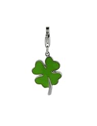 Sterling Silver Green Lucky Clover Charm
