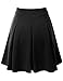 Doublju Women Soft Fabric Fit and Flared Pleated Mini Skirt with Waistband