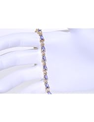 14K Yellow Gold Diamond/Tanzanite Bracelet